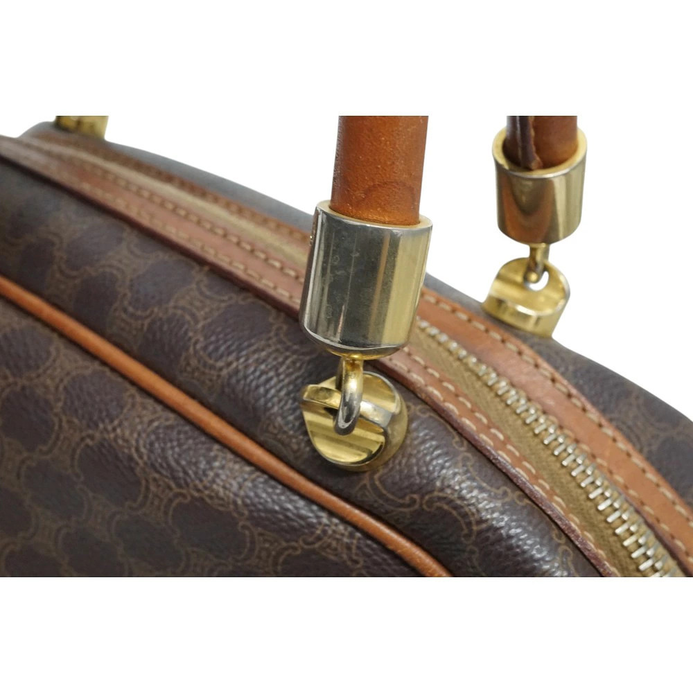 Celine Macadam Handbag leather brown dark